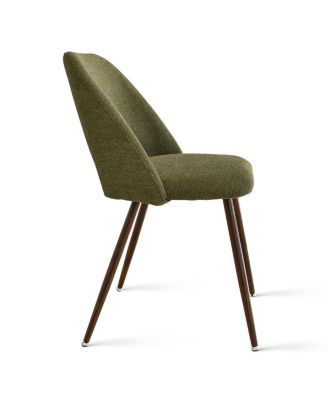 Modern 5-Piece Glass Top Dining Set for Small Spaces, 39.4'' Round Table with Fabric Chairs for Kitchen or Apartment-Maison Boucle