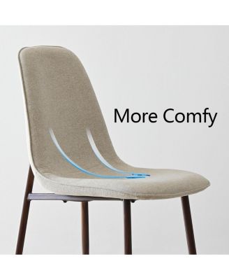 5-Piece Dining Table Set, 59'' Rectangular MDF Wood Top Table with Metal Frame and Upholstered Chairs for Kitchen or Apartment-Maison Boucle