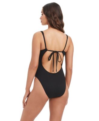 Women's Ring Front Over-The-Shoulder One-Piece Swimsuit, Macy's Exclusive