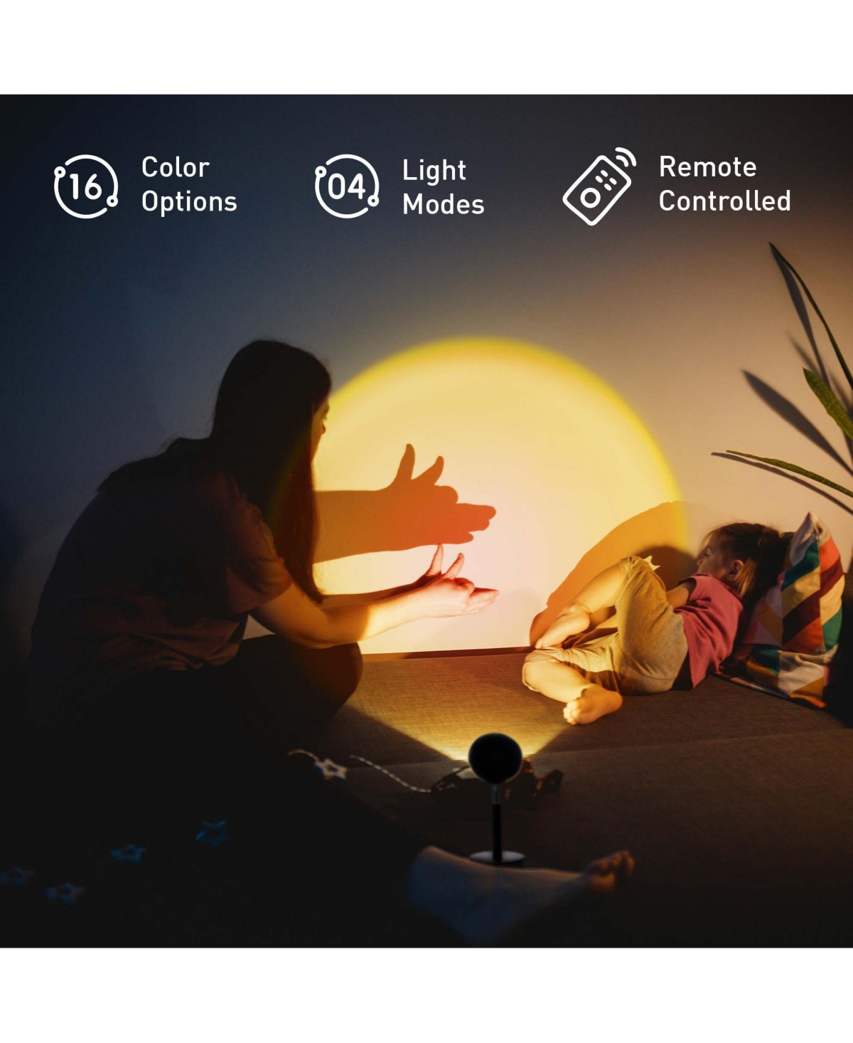 Pursonic Sunset Projector Table Lamp with Essential Oil Aroma Diffuser & 6-Pack of 100% Pure Aromatherapy Oils