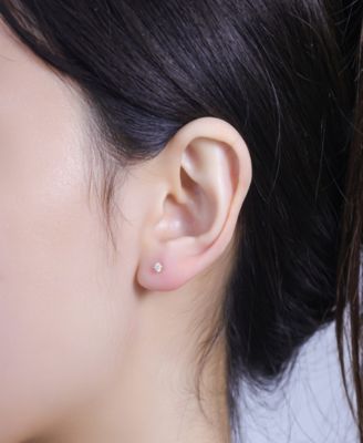 Trio Cubic Zirconia and Mother of Pearl Flat Back Earrings Set