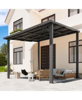 10'X8' Hardtop Gazebo Outdoor Pergola Lean to Metal Pergolas