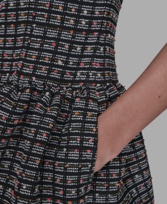 Women's Mini Grid Nubby Tweed Sheath Dress