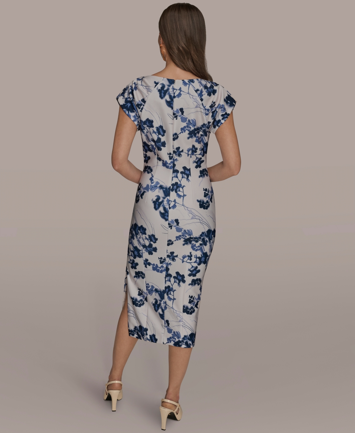 Donna Karan New York Women's Boat Neck Midi Dress