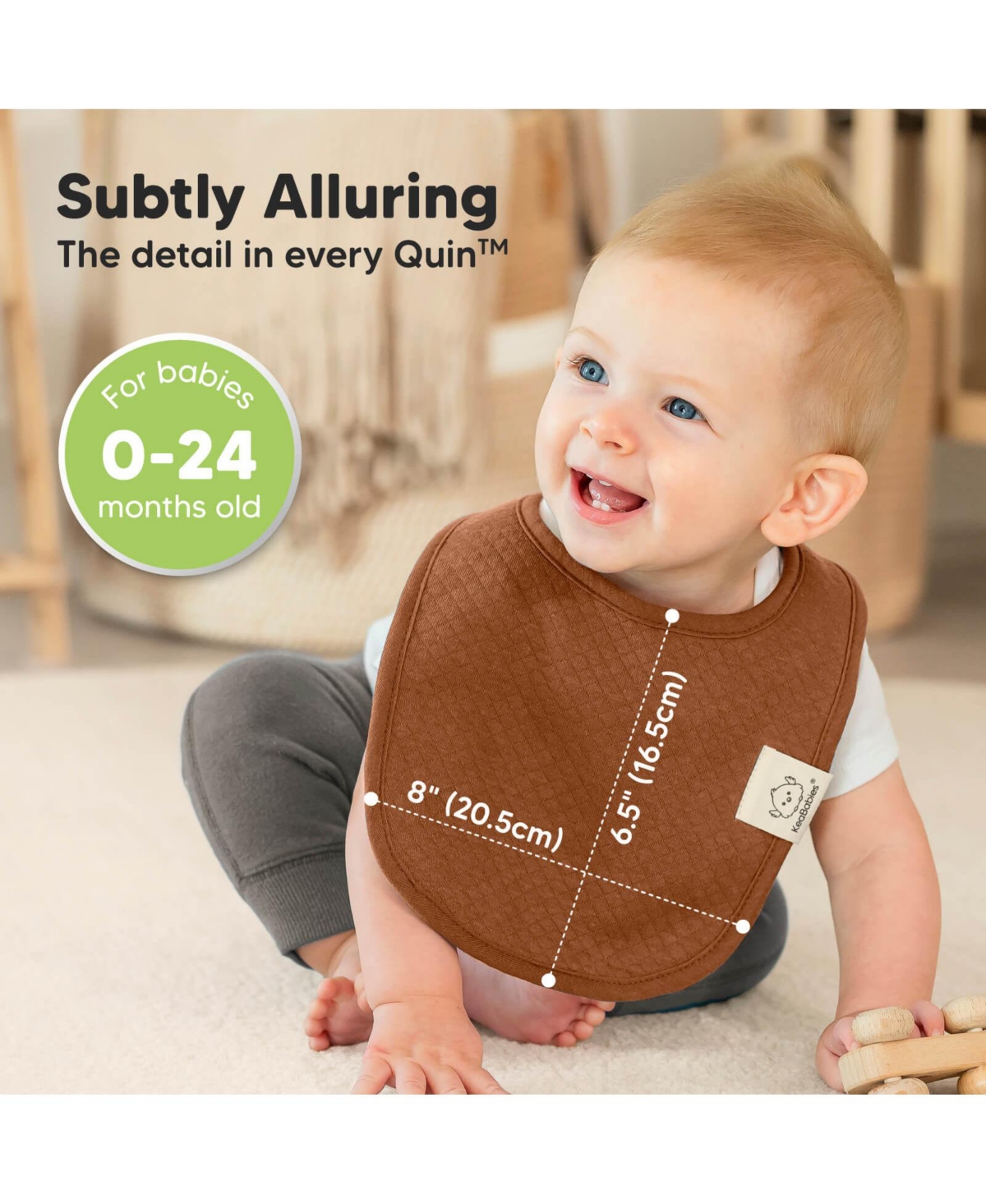 KeaBabies 8pk Quin Baby Bibs for Drooling and Teething, Cotton Drool Bibs, Newborn Boys, Girls