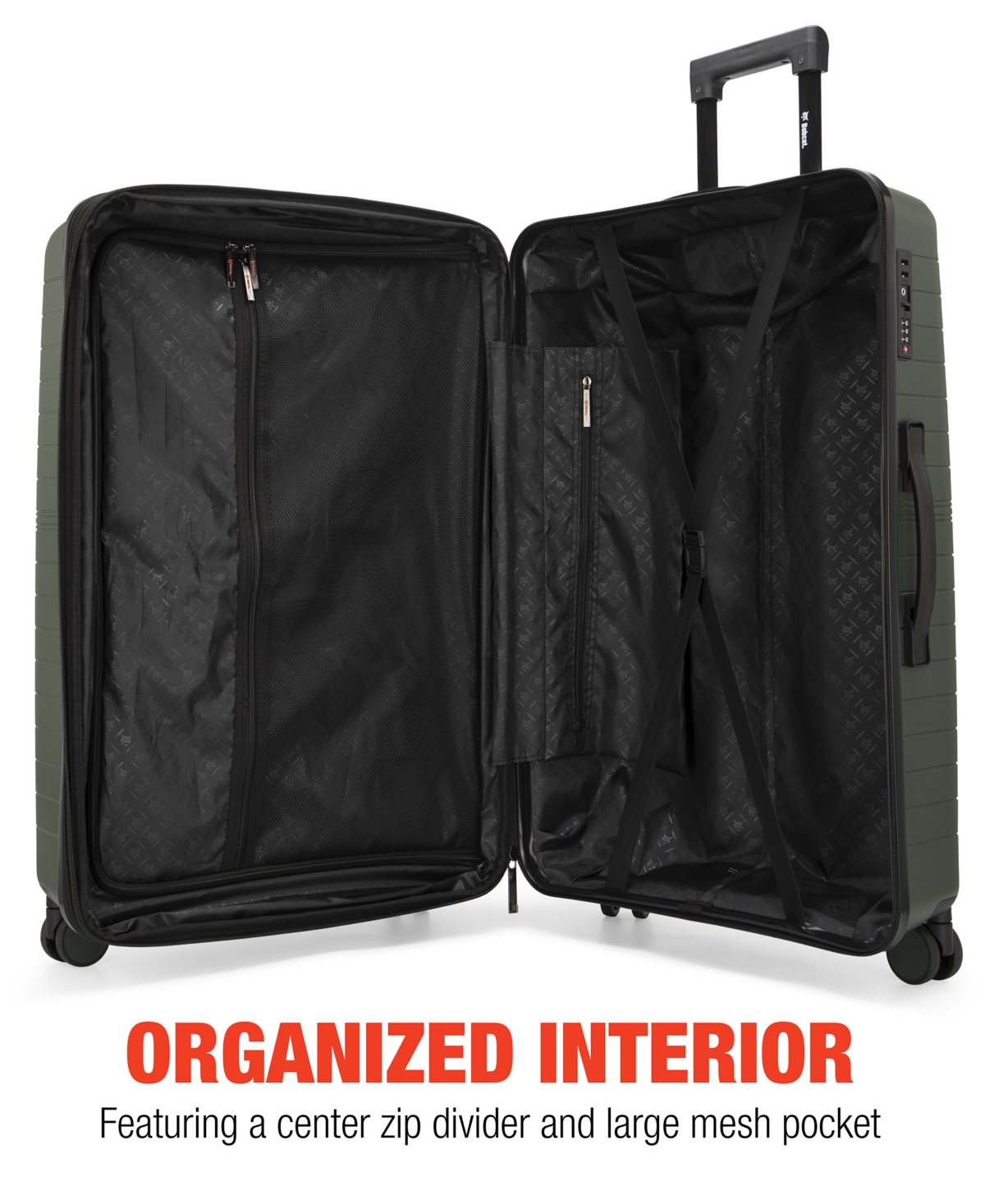 Bobcat Excavator 3 Piece Expandable Spinner Luggage Set With Tsa Lock In Green