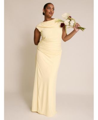 Women's Cowl Gathered Short Sleeve Bridesmaid