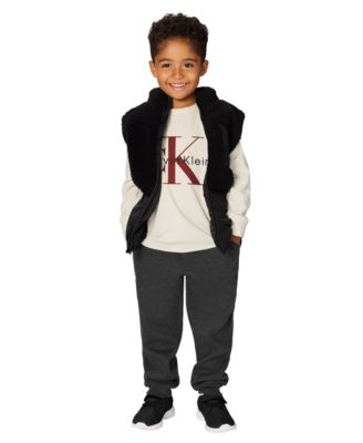 Boys' 2T-7 Stand Collar Vest, T-Shirt and Joggers, 3-Piece Set