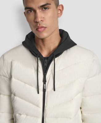 Men's Hooded Quilted Puffer Bomber Jacket