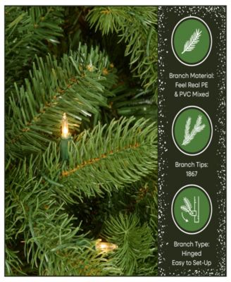 National Tree 7.5' "Feel Real" Downswept Douglas Fir Hinged Tree with 750 Clear Lights