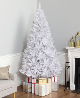 7.5' Winchester White Pine Tree with Silver Glitter