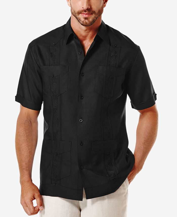 Cubavera Short-Sleeve Embroidered Guayabera Shirt & Reviews - Casual ...
