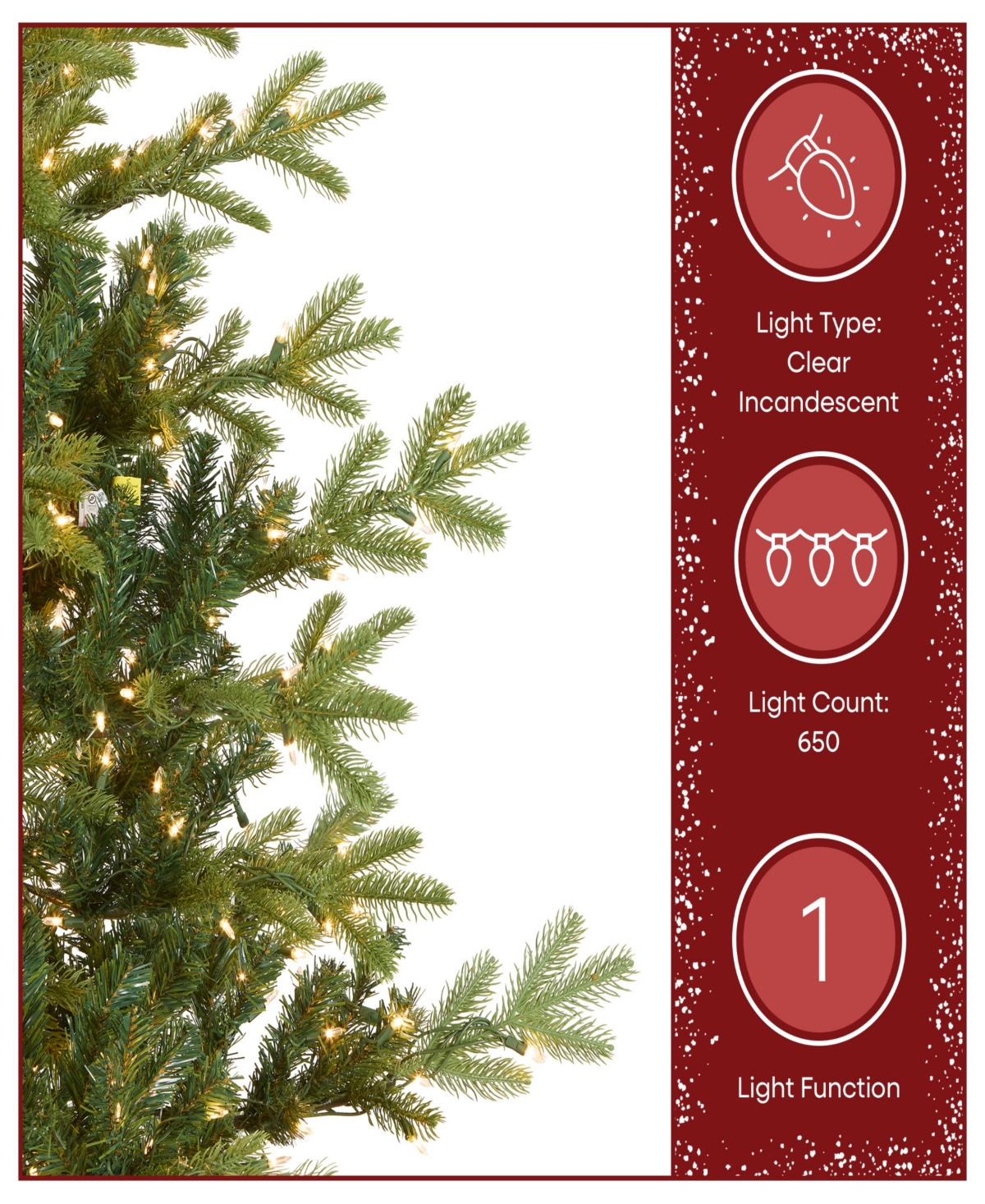 National Tree Company 6.5' Feel Real Norwegian Spruce Hinged Tree with 650 Clear Lights
