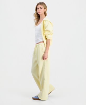 Zippered Hoodie & Wide-Leg Pants