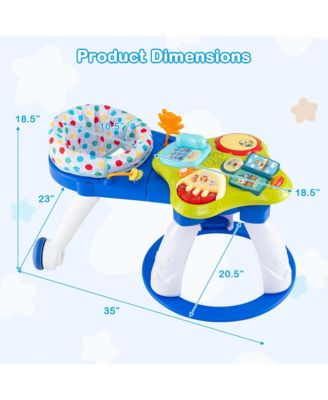 3 in 1 Baby Stationary Activity Center Walk-Around Kids Play Table Set