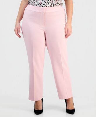 Plus Size High-Rise Stretch Crepe Pants