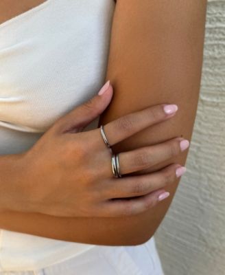 Tarnish Resistant Silver Stacking Band Set