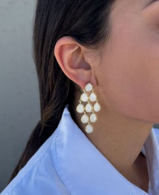 Gold Dangling Petals Earrings