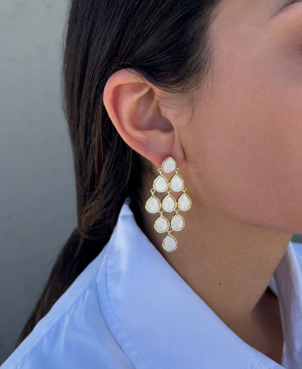 Adornia Gold Dangling Petals Earrings