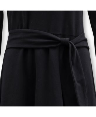Women's Long Sleeve Tie-Waist Knit Dress