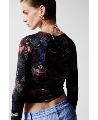 Women's Ruched graffiti T-shirt