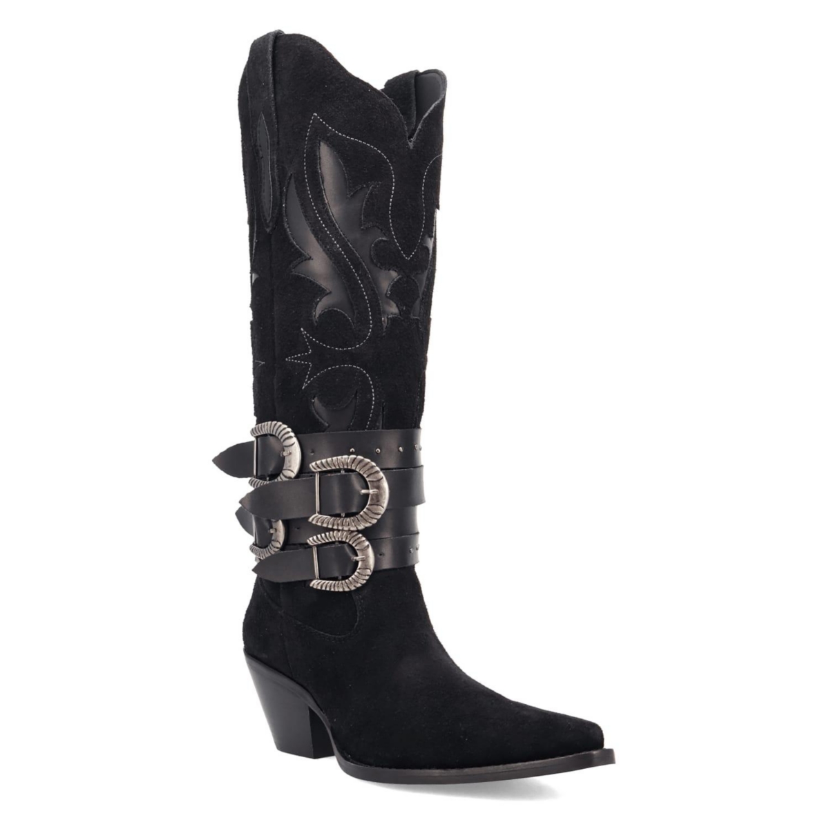 Dingo Women's Buck Wild Suede Leather Western Style Boot - Black