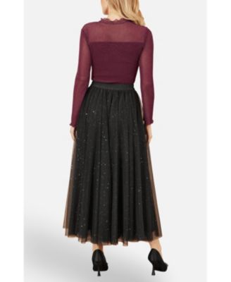 Women's Sparkle Mesh Tulle Skirt with Satin Bow