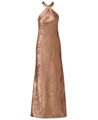 Women's Folied-Chiffon Halter Gown