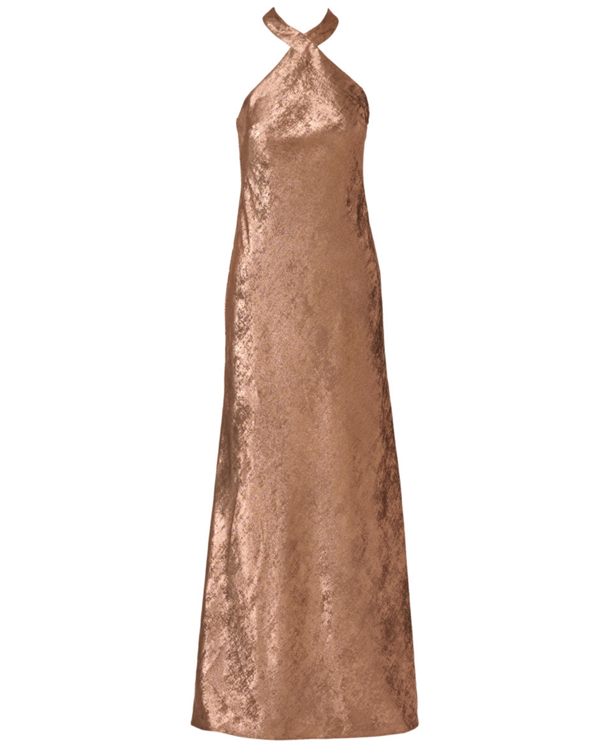 Adrianna Women's Folied-chiffon Halter Gown In Brown