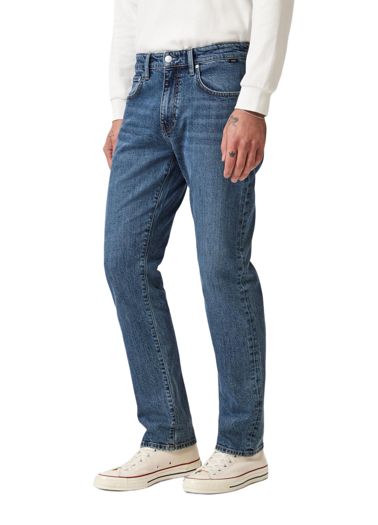 Мужские джинсы Mavi Jeans Mavi Zach Straight Leg In Dark Faded Classic Blue, цвет: Тёмный выцветший синий — фото 4