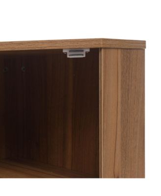 CASAINC 40"H Natural Rattan Door & Adjustable Shelves Freestanding Corner Cabinet