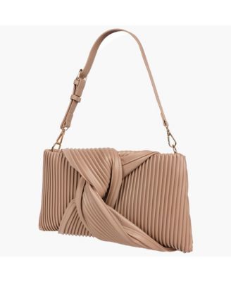 Pleated Knot Clutch with Shoulder Strap