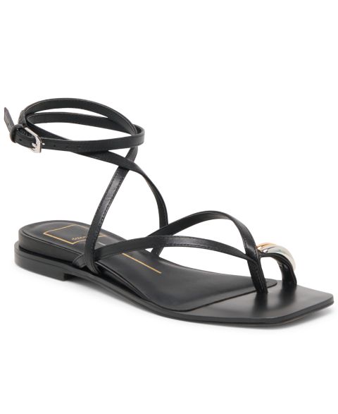 Женские сандалии Dolce Vita Tyrice Strappy Flat, цвет: Чёрный кожаный