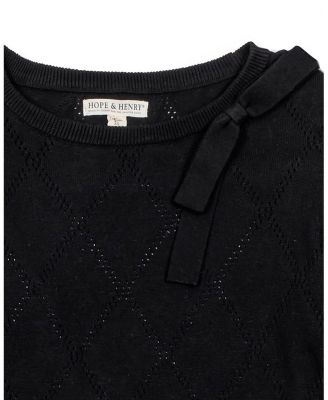 Women's Organic Bow Detail Pointelle Sweater