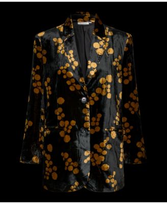 Women's MaJaxi Velour Floral Print Blazer