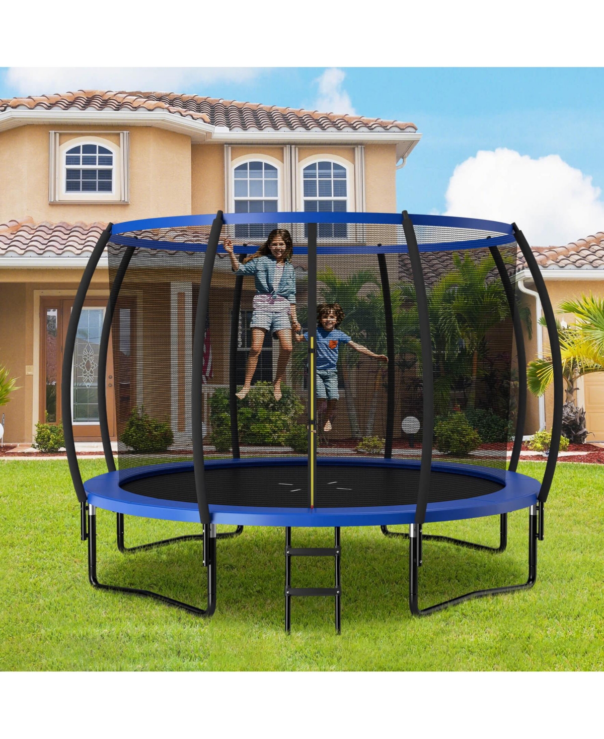 Sugift 12FT Astm Approved Recreational Trampoline with Ladder