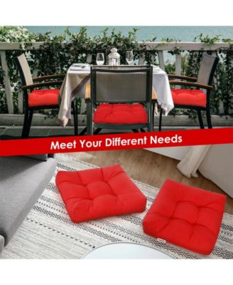 21 Inch x 21 Inch Patio Chair Seat Cushion Pads for Indoor and Outdoor-Red