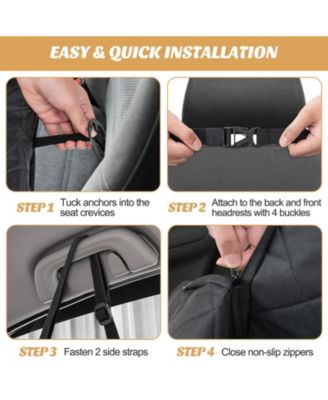 Dog Car Seat Cover Protector for Back Seat with Mesh Windows