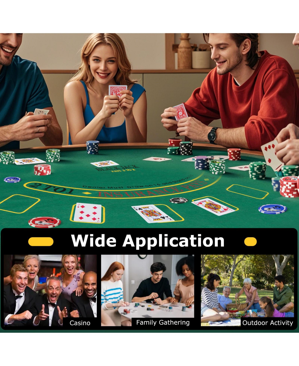 Sugift 400 Pcs Casino Poker Chip Set with Case, Cards, Dice & Felt