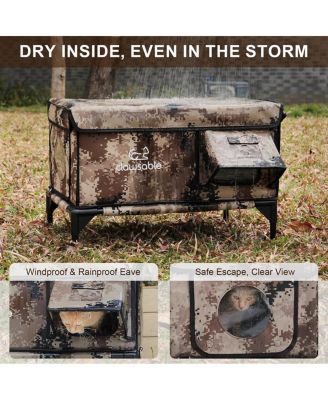 Heated Outdoor Cat House,Feral Cat Shelter,Fit 2-3 Cats