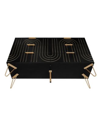 Carved Storage Cabinet with 6 Drawer and Metal Handles