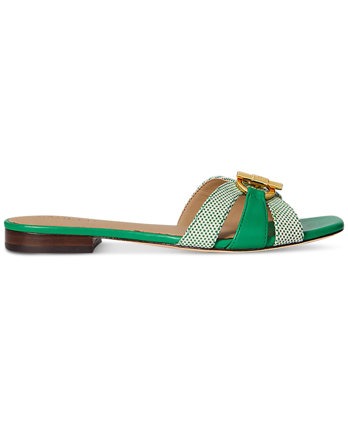 Ralph Lauren Blaike Women's Slip On Slide Sandal In Green