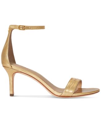 Women's Allie Mid-Heel Crocodile-Embossed Sandals