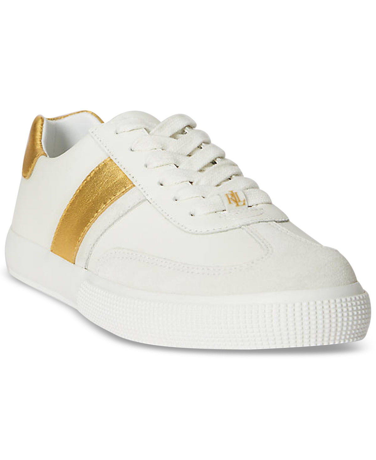 Ralph Lauren Women's Braylee Round Toe Sneakers In White