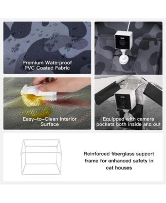 RoofHaus Outdoor Heated Cat House in Night Camo