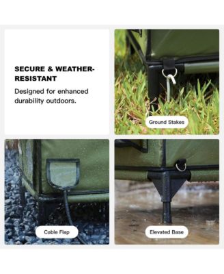 RoofHaus Heated Outdoor Cat Shelter – Olive Green