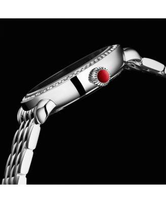 Regalia Women s 40mm Quartz Dress Watch – White Mother-of-Pearl Dial Crystal Bezel Stainless Steel Bracelet