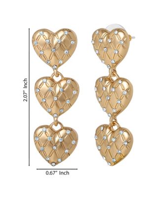 Triple Heart Drop Earrings