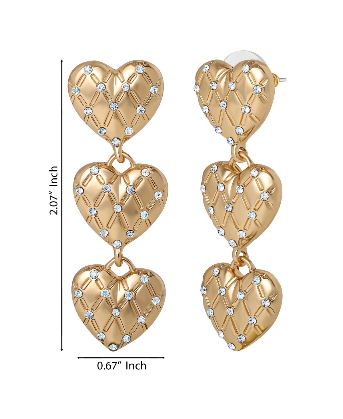 Juicy Couture Triple Heart Drop Earrings