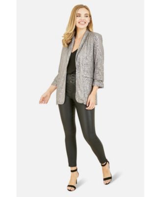 Women's Sequin Blazer With Pockets